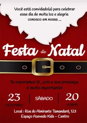 Convite Festa de Natal Papai Noel para Editar Online