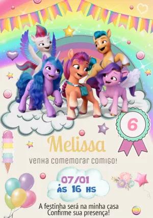 Convite de Aniversário My Little Pony para Editar Online