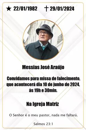 Convite Missa de Falecimento com Foto para Editar Online