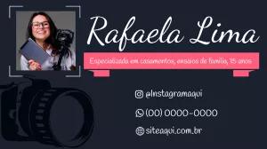 Cartão de Visita Fotógrafa Profissional para Editar Online