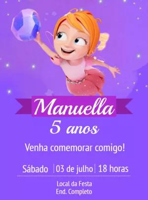 Convite Aniversário A For Adley Menina para Editar Online