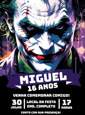 Convite de Aniversário do Coringa Editável Online