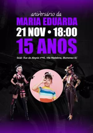 Convite de Aniversário Free Fire com Foto para Editar