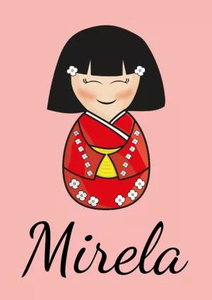 Quadro Kokeshi Personalizável com Nome para Editar Online
