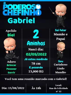 Convite de Aniversário Poderoso Chefinho para Editar Online