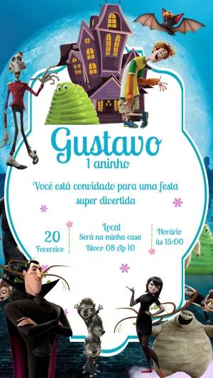 Convite de Aniversário Hotel Transilvania para Editar Online