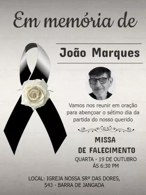 Convite Missa de Sétimo Dia com Foto para Editar Online