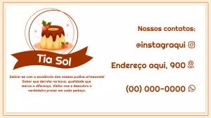 Cartão de Visita para Doceria de Pudim Editável Online