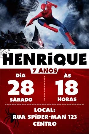 Convite de Aniversário Homem Aranha Editável Online