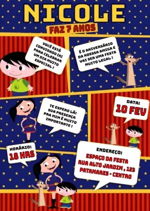 Convite de Aniversário Show da Luna Gibi para Editar Online
