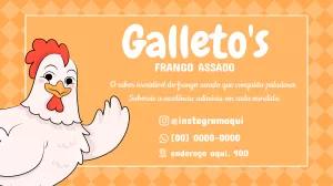 Cartão de Visita Editável Online para Frango Assado