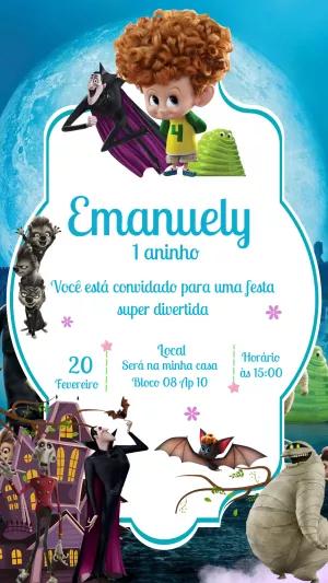 Convite de Aniversário Hotel Transilvânia para Editar Online