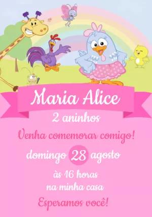 Convite Aniversário Galinha Pintadinha Candy para Editar Online