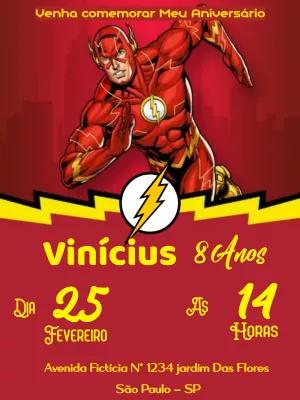 Convite de Aniversário The Flash para Editar Online