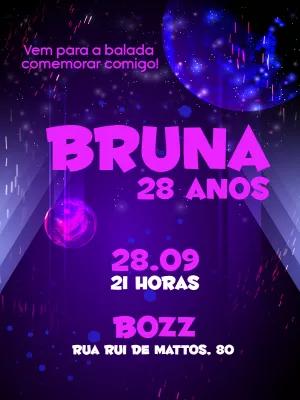 Convite de Aniversário Balada Neon para Editar Online