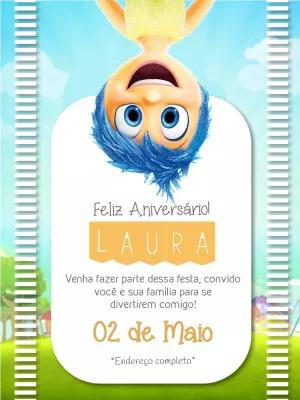 Convite de Aniversário Divertidamente para Editar Online