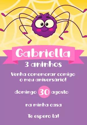 Convite de Aniversário Dona Aranha para Editar Online