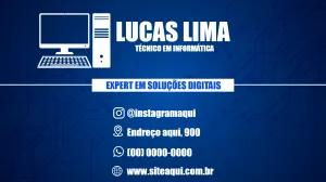 Cartão de Visita Técnico em Informática Editável Online