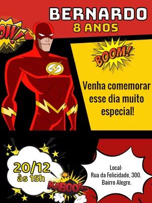 Convite de Aniversário The Flash para Editar Online