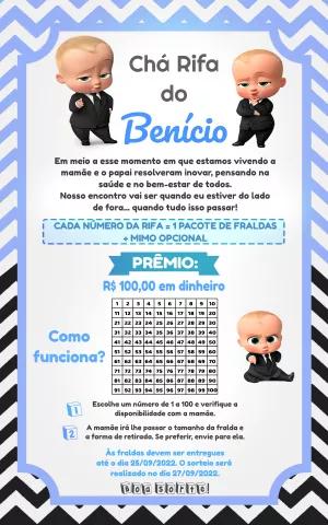 Convite Chá Rifa Poderoso Chefinho para Editar Online