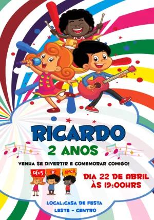 Convite Aniversário 3 Palavrinhas com Personagens para Editar