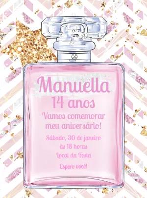Convite de Aniversário Tema Perfume para Editar Online