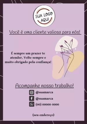 Cartão de Agradecimento Estética para Editar e Enviar Online