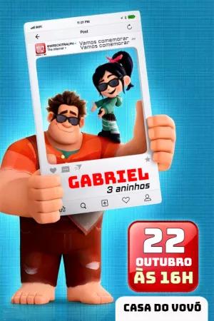 Convite de Aniversário Detona Ralph para Editar Online