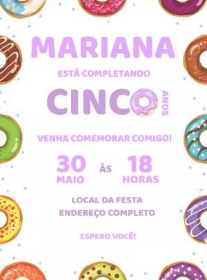 Convite Aniversário Doceria Donuts para Editar e Imprimir