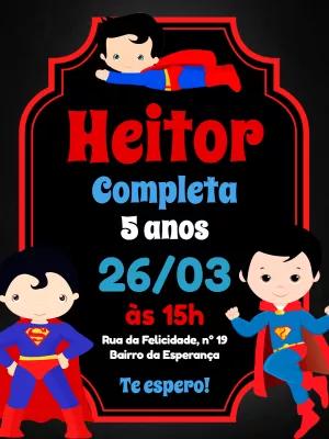 Convite de Aniversário Super-Homem para Editar Online