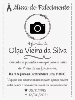 Convite de Missa de Falecimento com Foto para Editar Online