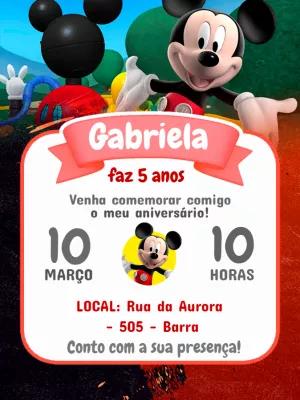 Convite de Aniversário Mickey Mouse para Editar Online