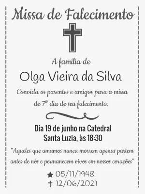 Convite para Missa de Falecimento Delicado para Editar Online