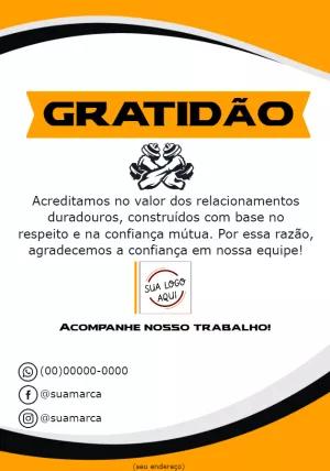 Cartão de Agradecimento Profissional para Editar Online