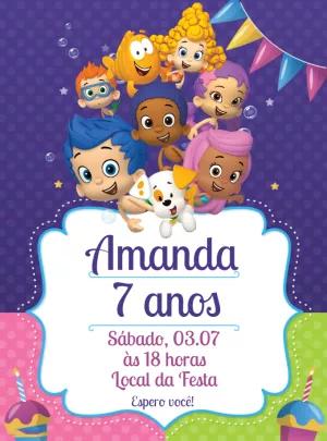Convite de Aniversário Bubble Guppies para Editar Online