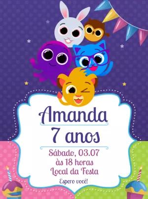 Convite de Aniversário Bolofofos para Editar Online