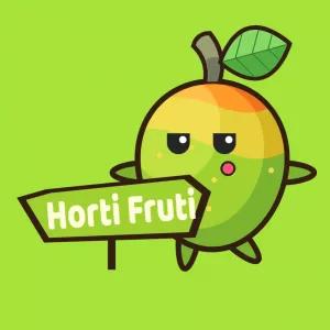 Logo Hortifruti com Mascote de Fruta para Editar Online