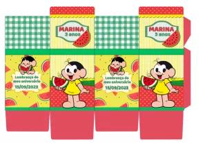 Caixa Milk Festa Magali Turma da Mônica para Editar Online