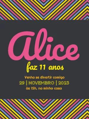 Convite de Aniversário Neon Moderno para Editar Online