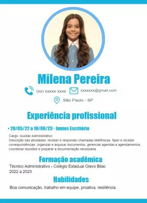 Modelo de Currículo com Foto Profissional para Editar Online