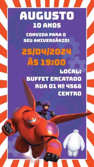 Convite Aniversário Operação Big Hero Editável Online