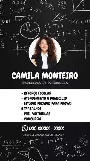 Cartão de Visita Matemática Estilo Lousa para Editar Online