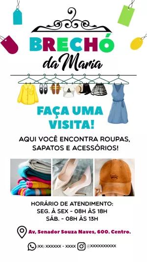 Flyer Editável para Divulgação de Brechó e Moda Sustentável