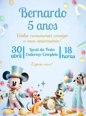 Convite Aniversário Turma do Mickey Circo para Editar Online