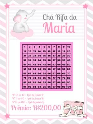 Chá Rifa Elefantinha Rosa para Editar Online