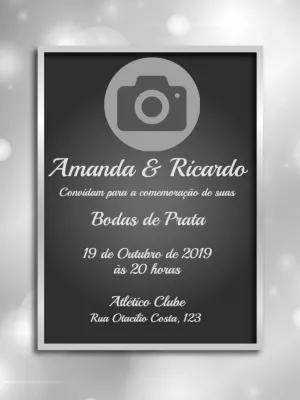 Convite de Bodas de Prata com Foto para Editar Online
