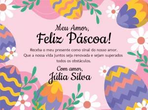 Cartão de Páscoa com Ovos e Flores para Editar Online