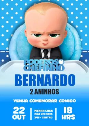 Convite de Aniversário O Poderoso Chefinho para Editar Online