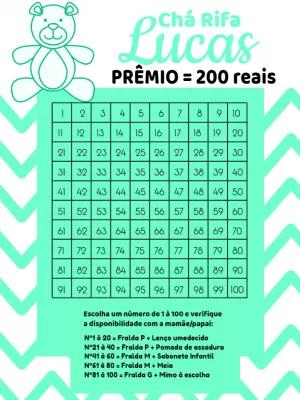 Rifa Chá de Bebê Ursinho Editável para Enviar Online