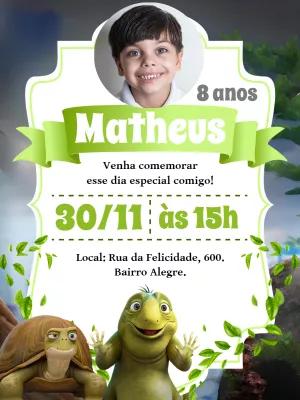 Convite Aniversário Leo Filme com Foto para Editar Online